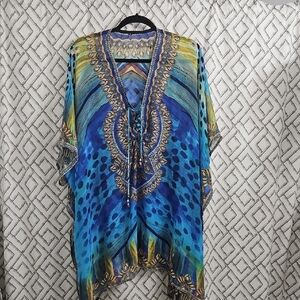 LA MODA CAT CAFTAN / BEACH COVER UP -SIZE MED
